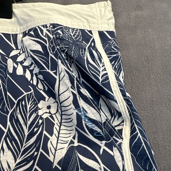Johnnie-O Board Tiwi Board Short Swim Trunks Mens 2XL XXL Blue Floral Lined - Picture 5 of 15